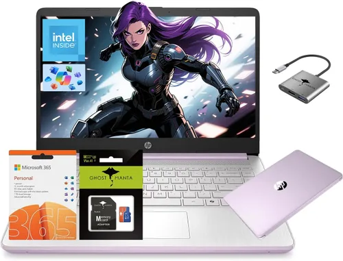 Miniatura 10 de HP Portátil ultraligero de 14 pulgadas para estudiantes y negocios, Intel Quad-Core, 8 GB de RAM, 192 GB de almacenamiento