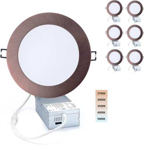 Miniatura 14 de POPANU Iluminación LED empotrable prémium de 4 pulgadas, 5 CCT, ajustable, regulable, empotrable, lámpara de techo con caja de conexiones