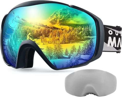 Miniatura 25 de OutdoorMaster Gafas de esquí con cubierta, gafas de nieve para snowboard OTG antivaho