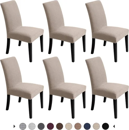 Miniatura 19 de Fundas para silla de comedor – Fundas elásticas para silla, protector decorativo impermeable, desmontables, lavables y elásticas, de licra