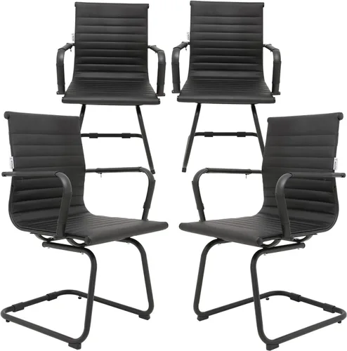 Miniatura 14 de Okeysen Juego de 2 sillas de sala de conferencias, paquete de 2 sillas modernas de oficina para sala de espera, sillas de recepción con respaldo