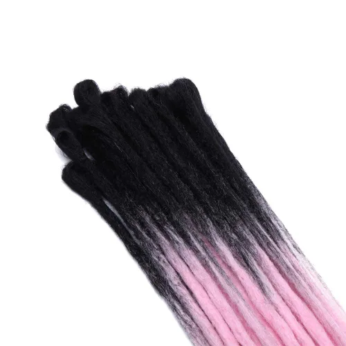 Miniatura 4 de Extensión de rastas de 24 pulgadas, color degradado para hip-hop, sintéticas, resistentes al calor, extensiones de rastas de terror reggae, Bleach