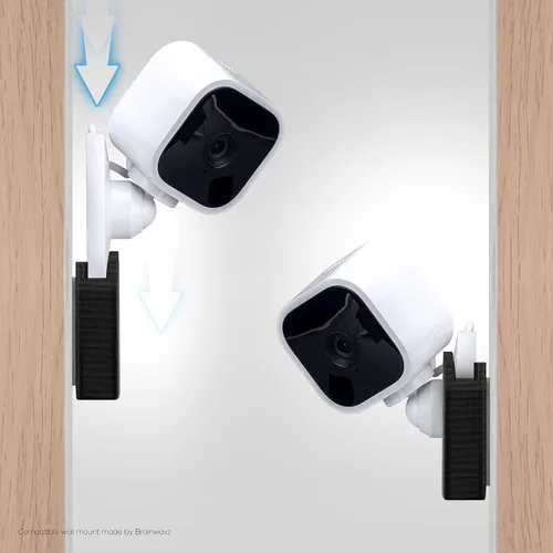 Miniatura 6 de BRAINWAVZ Soporte de pared adhesivo para cámara Blink Mini, paquete de 2, soporte sin complicaciones, cinta VHB 3M fuerte, sin tornillos, Negro