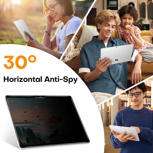 Miniatura 4 de OMOTON 2 Pack Privacy Screen Protector for Microsoft Surface Pro 11 Pro 10 (2024)/Pro 9 (2022)/Pro 8 (2021)/Pro X-13 Inch, Anti-Spy Tempered Glass