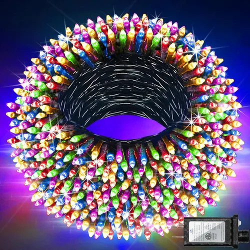 Miniatura 23 de Paquete de 2 Total 200 Pies 600 Luces LED de Navidad en Cadena, Luces de Árbol de Hadas Blanco Frío Conectables, 8 Modos y Temporizador Luces