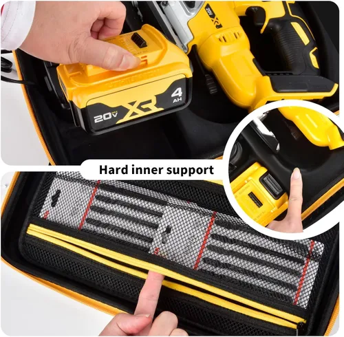Miniatura 4 de ANKHOH Funda para sierra de calar DEWALT 20V MAX XR DCS334B, bolsa de herramientas eléctricas para sierra de habilidad, batería y accesorios de Negro