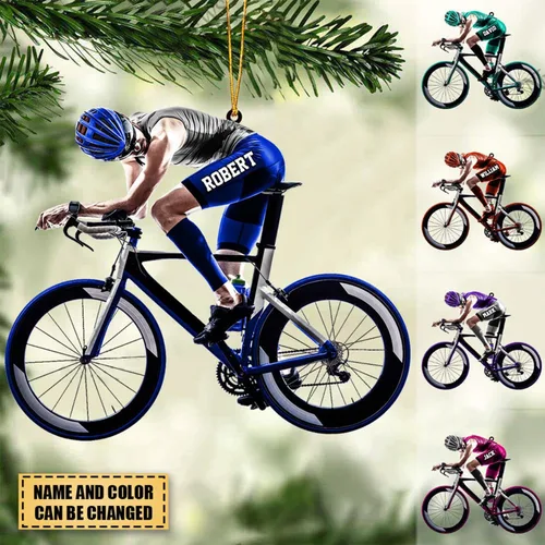Miniatura 2 de Adorno plano de acrílico personalizado para hombre, triatlón, atleta, motociclista, bicicleta, adorno acrílico, regalo para ciclistas para amantes