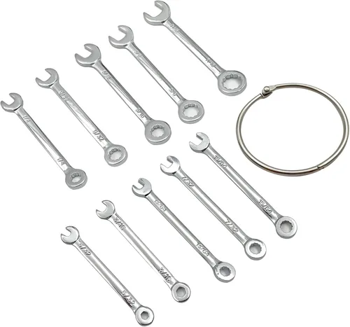 Miniatura 2 de Juego de mini llaves de extremo abierto, juego de llaves de encendido con anillo de cadena tipo británico llaves (10pcs)