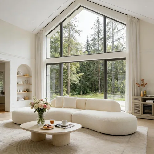 Miniatura 3 de Sofá curvado de lujo de 135.4 pulgadas, moderno sofá beige tapizado, cómodos sofás Boucle tapizados de gran tamaño con diván, sofás seccionales