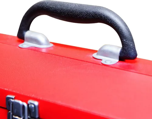 Miniatura 5 de BIG RED TB101 Torin Caja de herramientas portátil de acero estilo techo de cadera de 19 pulgadas con cierre de pestillo de metal y bandeja