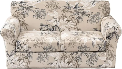 Miniatura 67 de KRFOONN - Fundas elásticas de 4 piezas para sillón y sofá, funda con estampado y 3 fundas independientes para cojines de asiento, lavables, Color01