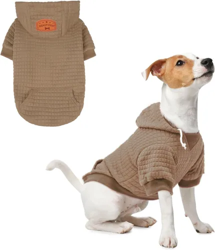 Miniatura 65 de BEAUTYZOO Sudadera con capucha para perro pequeño con bolsillos, ropa para perros pequeños y medianos, niño y niña, abrigos de algodón laminado tipo