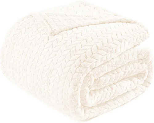 Miniatura 16 de Exclusivo Mezcla - Manta de forro polar tamaño individual para cama, 90x66 pulgadas, mantas suaves y acogedoras de franela jacquard, ligeras y Verde