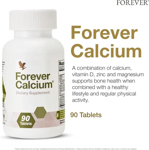 Miniatura 2 de Forever Living - Forever Calcium - Apoyo óptimo para la salud ósea - Sin gluten - Mezcla de malato de dicalcio, vitamina D, magnesio y zinc - 90