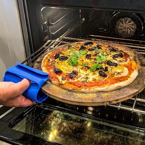 Miniatura 4 de Juego de 2 manoplas de cocina de silicona (Mediana/Grande, Azul)