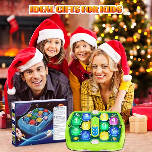 Miniatura 5 de Juego de Golpear Topos para niños pequeños, juguetes para niños y niñas de 3, 4, 5, 6 años, juguetes educativos interactivos de golpeo con 2 Verde