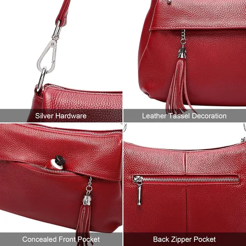 Miniatura 7 de Over Earth Bolsos de cuero para mujer, bolso de hombro pequeño Hobo para mujer