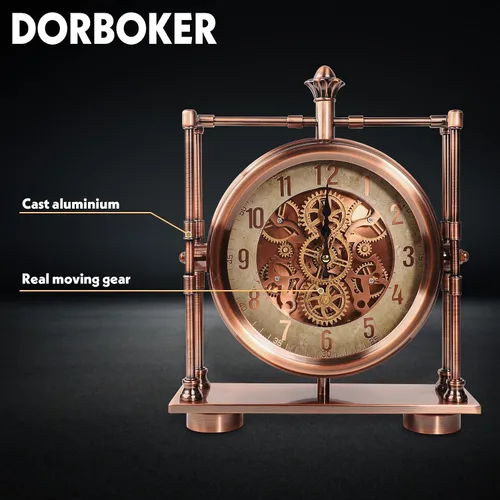 Miniatura 2 de Moving Gears - Reloj de escritorio, reloj de manta, arte industrial steampunk, relojes decorativos para sala de estar, casa de campo, oficina, ideas