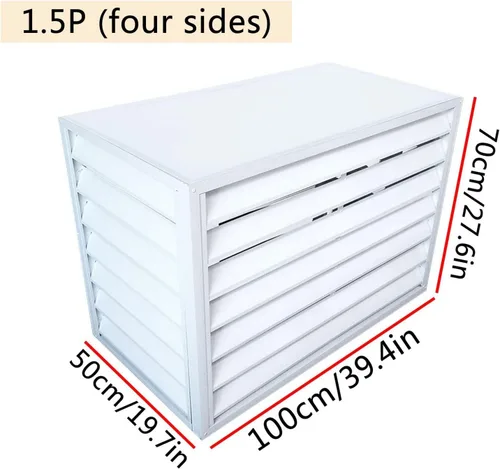 Miniatura 7 de Cubierta de aluminio para aire acondicionado y bomba de calor, mini cubierta de aire acondicionado dividido para unidades exteriores, reducción