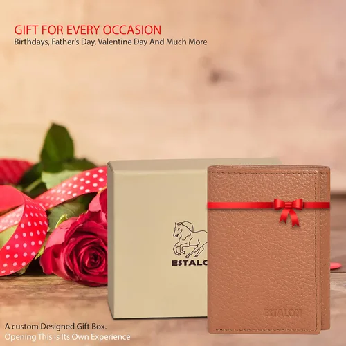 Miniatura 2 de ESTALON Slim RFID Wallets for Men - Genuine Leather Front Pocket Trifold Wallet