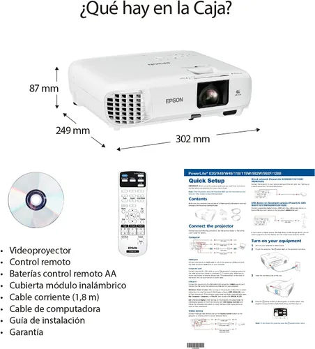 Miniatura 3 de Epson Proyector LCD PowerLite 118 - 4:3 - Montaje en techo