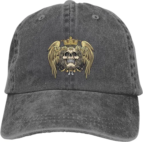 Miniatura 9 de Cowboy Hat Trendy Hats for Man and Women Djustable Four Season Outdoor Baseball Cap of Hell Skull with Angel Deep Heather