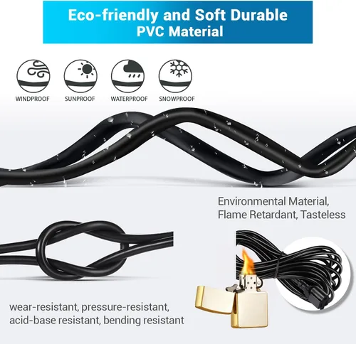 Miniatura 6 de YOTIGER Cable de extensión para exteriores de 1 a 4 divisores para luces de Navidad, máximo 33.3 pies de extremo a extremo (43 pies en total)