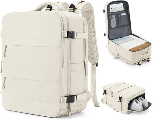 Miniatura 71 de coowoz Mochila grande de viaje para mujeres y hombres, mochila de transporte, mochila para senderismo impermeable, mochila deportiva para Rosa