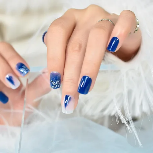 Miniatura 24 de Elevenail - Uñas postizas de longitud media, punta vino rojo, uñas postizas de cobertura total, uñas postizas cortas, uñas falsas, uñas falsas Rojo