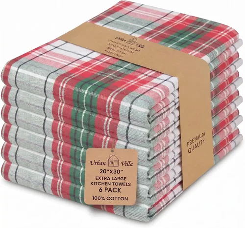 Miniatura 83 de Urban Villa Toallas de cocina 100% algodón, paquete de 6, altamente absorbentes, de secado rápido, súper suaves, de primera calidad, para cocina