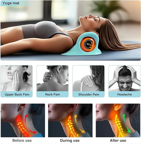 Miniatura 4 de Nuevo masajeador de cuello para alivio del dolor y relajación muscular, relajante portátil de cuello y hombros, almohadas eléctricas con calor