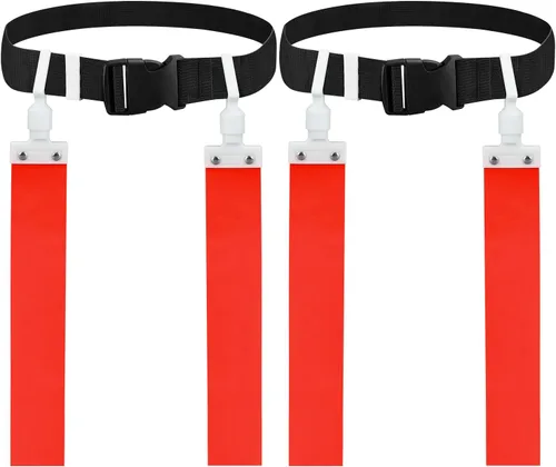 Miniatura 11 de DkOvn Cinturón de Fútbol Americano con Banderas, 2 piezas, Cinturón Ajustable de Fútbol Americano con Cinturón y Banderas, para Jóvenes, Adultos