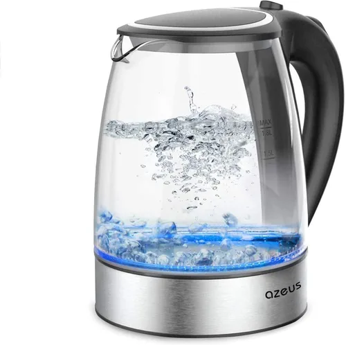 Miniatura 8 de AZEUS Hervidor Eléctrico de Agua de Ebullición Rápida, 1.8L de Gran Capacidad con Apagado Automático y Protección contra Ebullición en Seco, Vidrio