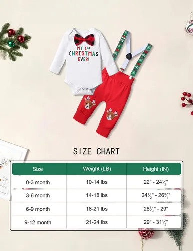 Miniatura 7 de KANGKANG My First Christmas Baby Boy - Conjunto de 2 piezas para bebé de Navidad pantalones de reno