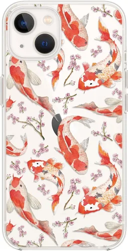 Miniatura 11 de Blingy's Funda para iPhone 14, divertido estilo gato, lindo diseño de animales de dibujos animados, transparente, suave TPU funda protectora