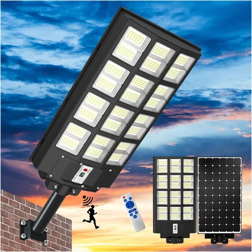 Miniatura 9 de Farolas solares impermeables para exteriores, luz de inundación solar de 8000 W con sensor de movimiento, luz de estacionamiento comercial