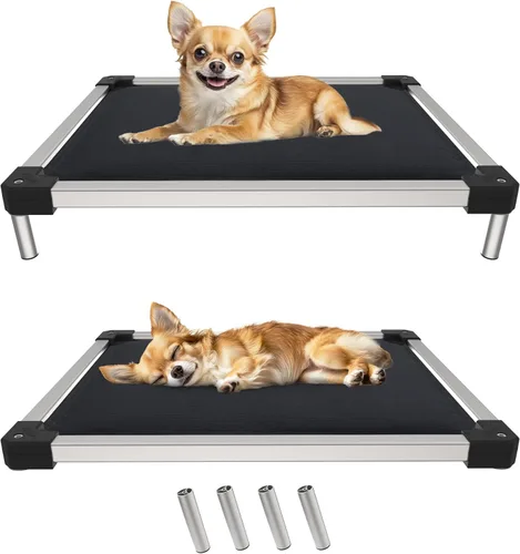 Miniatura 9 de FXW TitanNest Cama Elevada para Perros a Prueba de Masticación, Catre Elevado para Uso en Interiores/Exteriores/Camping, Cama Acolchada para Gris