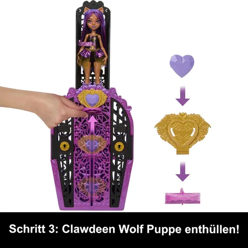 Miniatura 6 de Monster High Skulltimate Secrets Clawdeen Wolf Muñeca con Guardarropa y 19 Accesorios de Moda Sorpresa, Juguete +4 Años (HXH85)