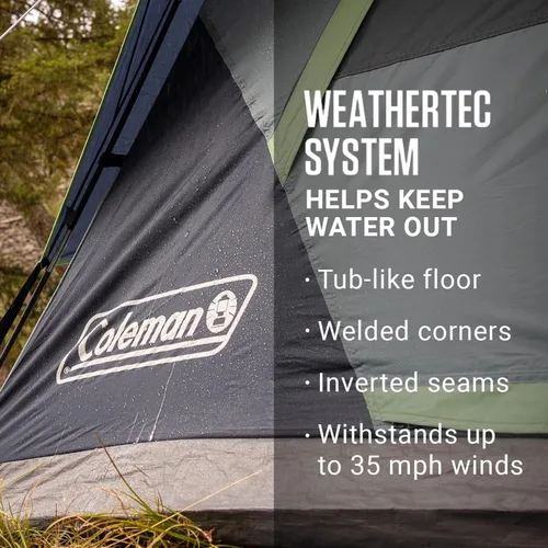 Miniatura 4 de Coleman Tienda Skydome con configuración en 5 minutos, tienda resistente al clima para 2/4/6/8 personas con toldo para lluvia y bolsa de transporte
