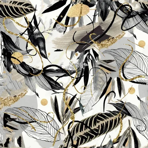 Miniatura 8 de Papel tapiz vintage de hojas grises y marrones de 17.7 x 118 pulgadas, papel tapiz autoadhesivo con palmeras tropicales, manchas de leopardo, hojas B