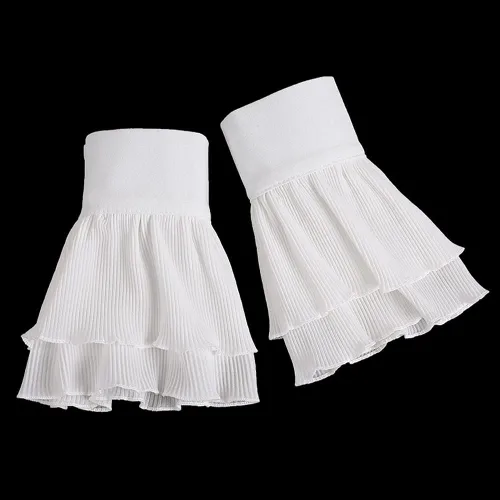 Miniatura 2 de Elegtiskas Puños de muñeca desmontables, camisa desmontable con cuerno, puños falsos para mujeres y niñas, Blanco