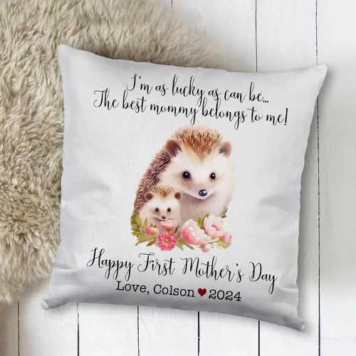 Miniatura 2 de Hedgehogs Mothers Day, First Mother's Day Custom Pillowcase, Personalized Mother's Day Pillowcase, Gift for Mom, Home Decor