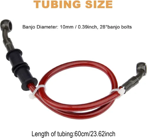 Miniatura 5 de Manguera de aceite para embrague, freno, de acero trenzado, para motocicleta, tubo, 1 unidad., 60cm, Rojo