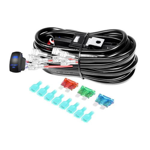 Miniatura 13 de RIGIDON Kit de mazo de cables de barra de luz LED, interruptor basculante de 12 V, 18 AWG, relé de alimentación, cable automotriz para barra de luz