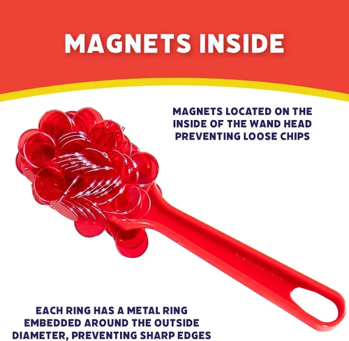 Miniatura 5 de POPULAR PLAYTHINGS Varitas magnéticas de bingo con 400 fichas de metal, juego de 4 varitas coloridas para juegos de aula, actividades educativas
