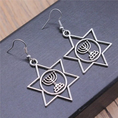 Miniatura 2 de hexagrama material pentagrama para joyería Pendientes