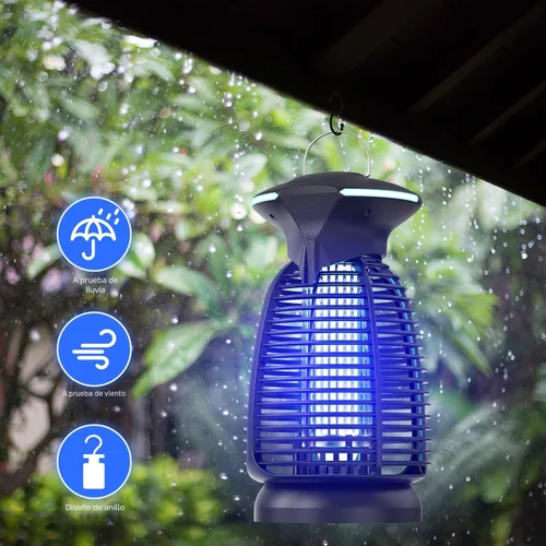 Miniatura 6 de Exterminador eléctrico de insectos al aire libre – 4200 V de alto voltaje insecto asesino impermeable luz LED para mosquitos, mosca, patio, porche