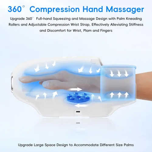 Miniatura 3 de NOWWISH Masajeador de manos con calor y compresión, masajeador eléctrico inalámbrico para artritis y alivio del túnel carpiano, 6 modos y 6