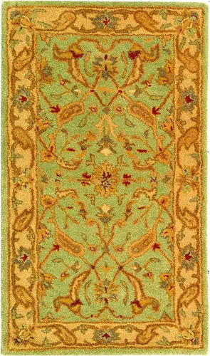 Miniatura 21 de SAFAVIEH Antiquity Collection AT311A - Alfombra decorativa de lana oriental tradicional hecha a mano, 2 x 3 pies, marrón y dorado