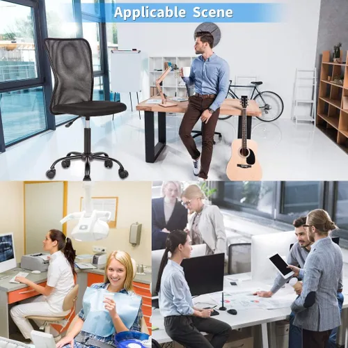 Miniatura 5 de Silla de oficina ergonómica de escritorio, silla ejecutiva con respaldo de malla, giratoria para juegos, silla moderna y ajustable de altura
